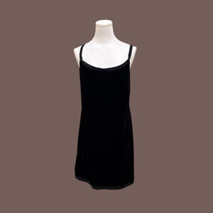Hillard & Hanson Tank Dress | Black Sueded Beaded | Size 10 | Vintage